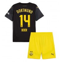 Otroški Nogometni dresi Borussia Dortmund Maximilian Beier #14 Gostujoči 2024-25 Kratek Rokav (+ Kratke hlače)